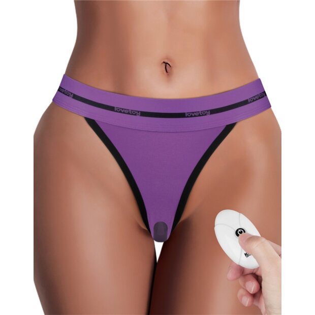 LoveToy Slide Printed Vibrating Sexy Panties Purple