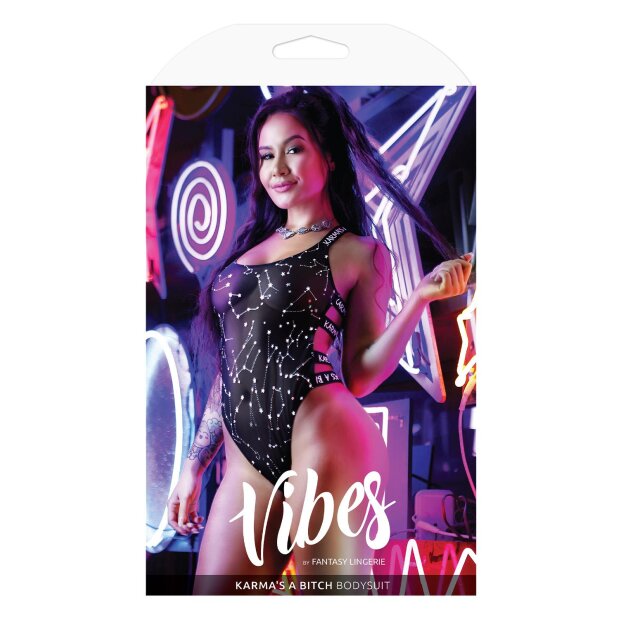 Karmas A Bitch Mesh Bodysuit Black S/M