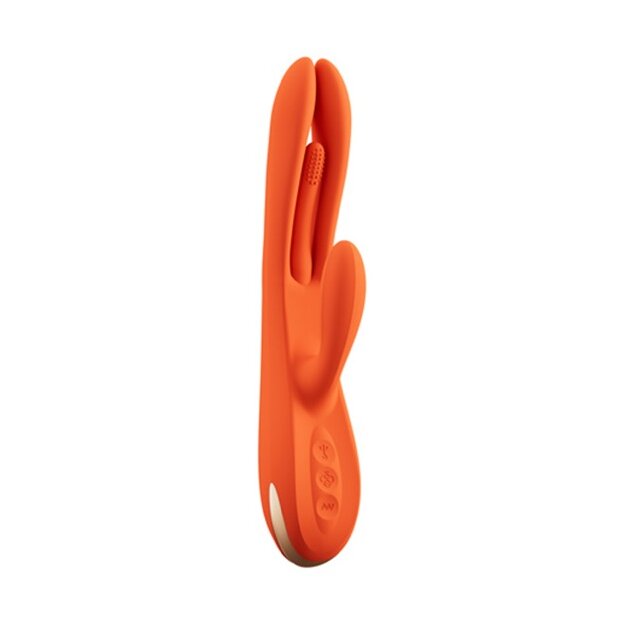 HoneyPlayBox Terri App-controlled Kinky Finger Tapping Rabbit Vibrator Orange