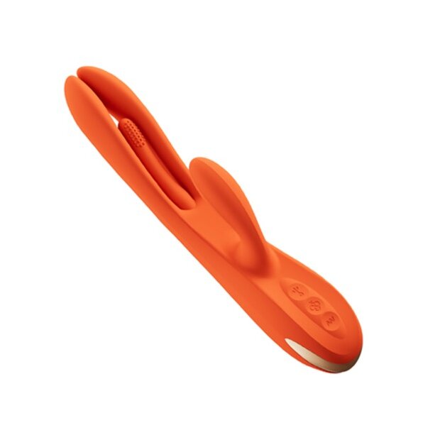HoneyPlayBox Terri App-controlled Kinky Finger Tapping Rabbit Vibrator Orange