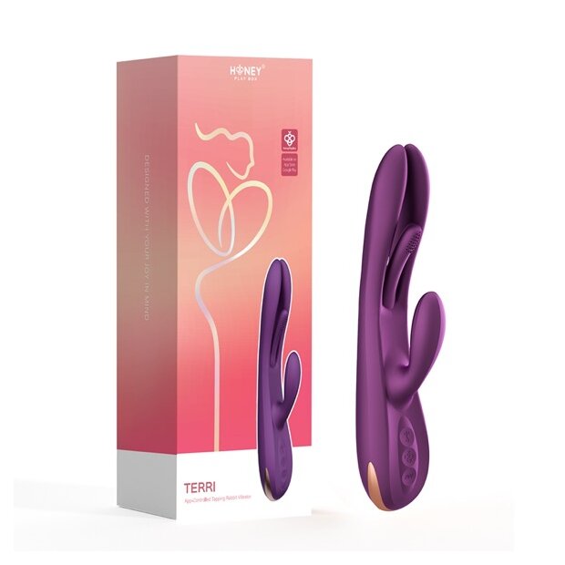 HoneyPlayBox Terri App-controlled Kinky Finger Tapping Rabbit Vibrator Purple