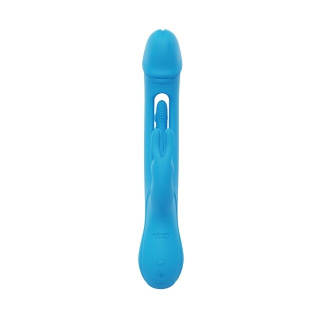 HoneyPlayBox Trilux Kinky Finger Rabbit Vibrator with Anal Beads Blue
