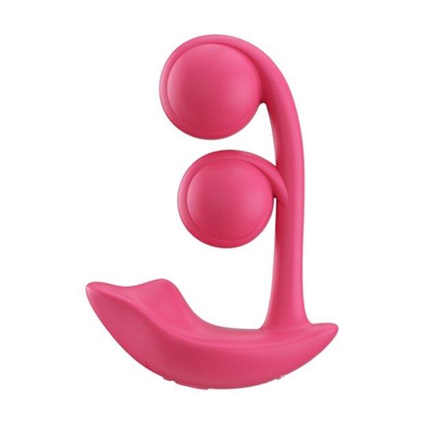 HoneyPlayBox Melody-Pressure Sensing App-Controlled Twin Balls Clit& G-spot Vibrator Magenta