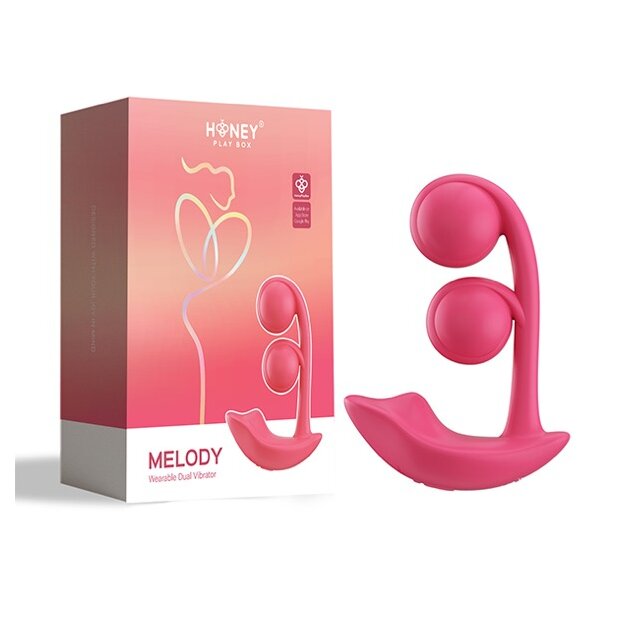 HoneyPlayBox Melody-Pressure Sensing App-Controlled Twin Balls Clit& G-spot Vibrator Magenta
