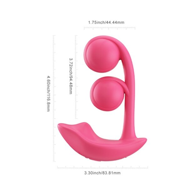 HoneyPlayBox Melody-Pressure Sensing App-Controlled Twin Balls Clit& G-spot Vibrator Magenta