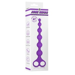 NMC 8 Inch Ribbed Silicone Anal Beads Purple