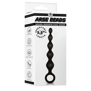 NMC 5.5 Inch Ribbed Silicone Anal Beads Black