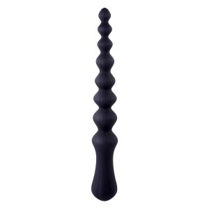 NMC 9.5 Inch Ribbed Silicone Anal Ball Beads Black