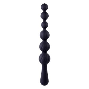 NMC 9.5 Inch Ribbed Silicone Anal Ball Beads Black