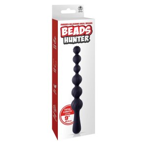 NMC 9.5 Inch Ribbed Silicone Anal Ball Beads Black