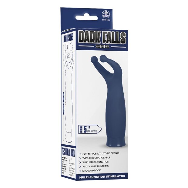 NMC 5 Inch Rechargeable Silicone 10 Functions Speed Stimulator Blue