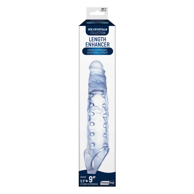 NMC 9 Inch Tpe Transparent Penis Length Enhancer With Ball Strap