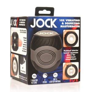 Curve Toys Vibrating and Squeezing Masturbator - 10X - Black