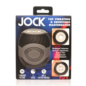 Curve Toys Vibrating and Squeezing Masturbator - 10X - Black