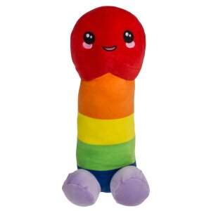Plüsch-Penis Regenbogenfarben 30 cm