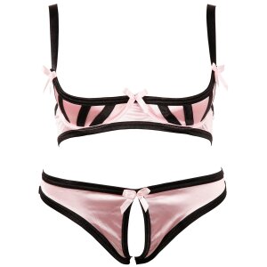 Cotelli Collection Set of rose satin with black details -...