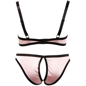 Cotelli Collection Set of rose satin with black details -...