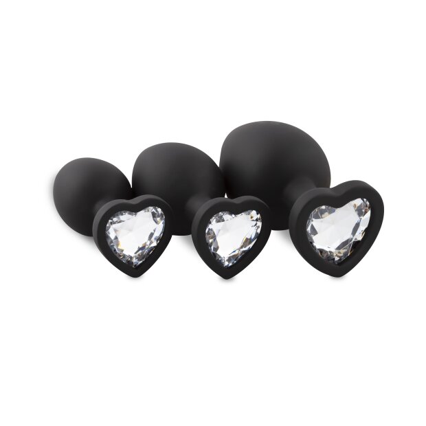 Easy Toys Silicone Buttplug Set with Diamond - Heart