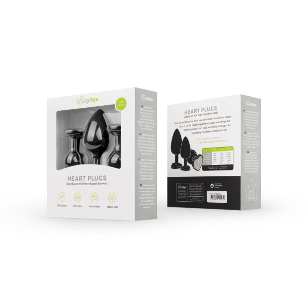 Easy Toys Silicone Buttplug Set with Diamond - Heart