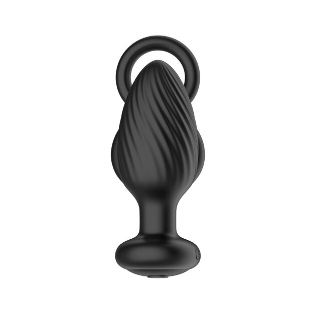 Nexus TORNADO Rotating Plug with Cock & Ball Rings - Black