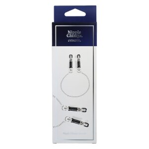 Virgite Nippelklemmen Modell 20 Schwarz Silber 2 Stück