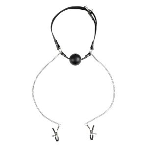 Virgite Nippelklemmen mit Ball Gag Modell 37 Schwarz...