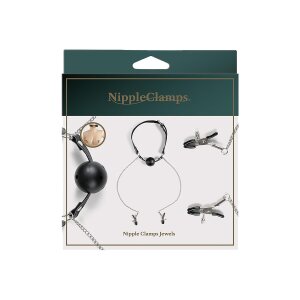 Virgite Nippelklemmen mit Ball Gag Modell 37 Schwarz...