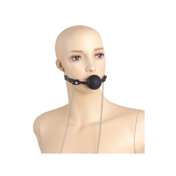 Virgite Nipple Clamps with Ball Gag Model 40 Black Silver 2 Pieces