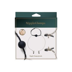 Virgite Nippelklemmen mit Ball Gag Modell 40 Schwarz...