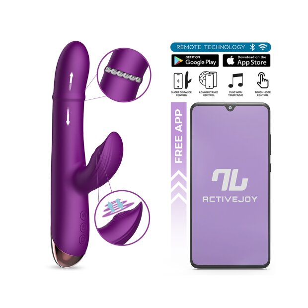 INTO YOU Sendel Rabbit-Vibrator mit App-Steuerung Lila 22 cm Ø 3,3 cm