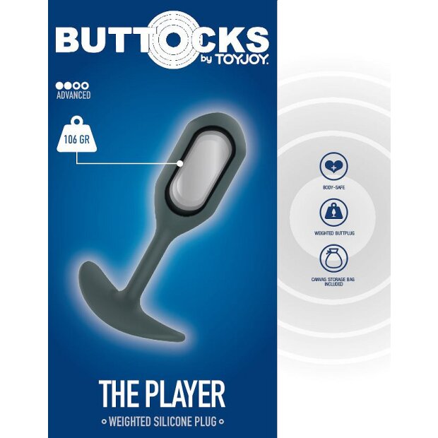 ToyJoy Buttocks The Player Weighted Plug Grey