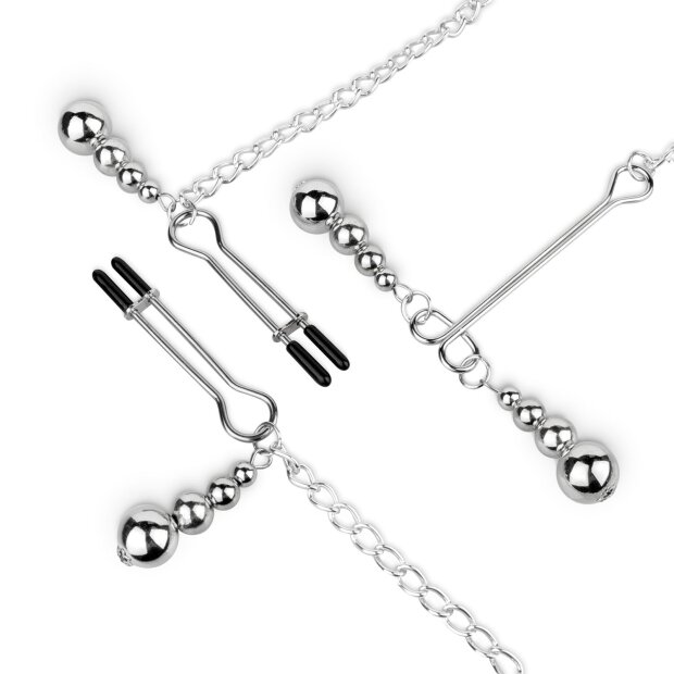 Bedroom Fantasies Nipple and Clitoris Clamps Silver