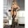 SUBBLIME Fishnet Crotchless Bodystocking With Black Straps One Size