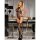 SUBBLIME Fishnet Crotchless Bodystocking With Prints On The Neck Black One Size