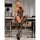 SUBBLIME Fishnet Crotchless Bodystocking With Prints On The Neck Black One Size