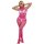 SUBBLIME Fishnet And Lace Crotchless Bodystocking With High Neck Pink One Size