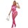 SUBBLIME Fishnet And Lace Crotchless Bodystocking With High Neck Pink One Size