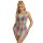 SUBBLIME Rainbow Off Shoulder Sleeveless Fishnet Bodystocking One Size