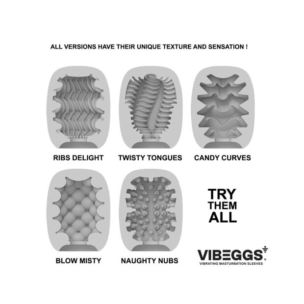 VIBEGGS - Ribs Delight - Vibrating Masturbation Sleeve - White