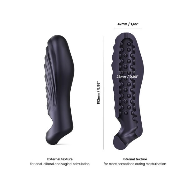 MANWAN Ryzer Penisverlängerung und weiche Masturbationshülle Schwarz 16 cm