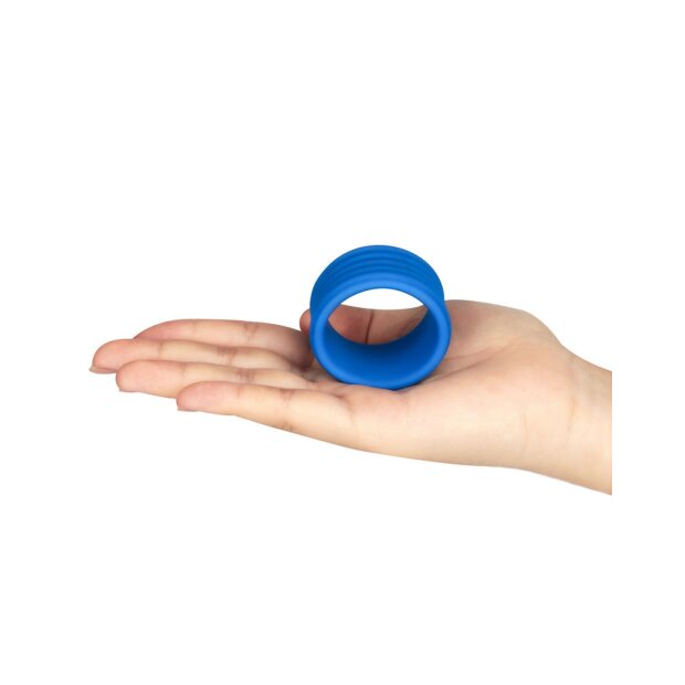 LoveToy Pinnacle Pro Deep Rib Grip Ring Blue