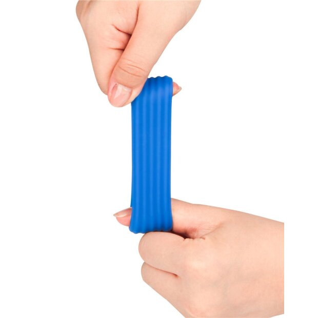 LoveToy Pinnacle Pro Deep Rib Grip Ring Blue