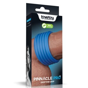 LoveToy Pinnacle Pro Deep Rib Grip Ring Blue