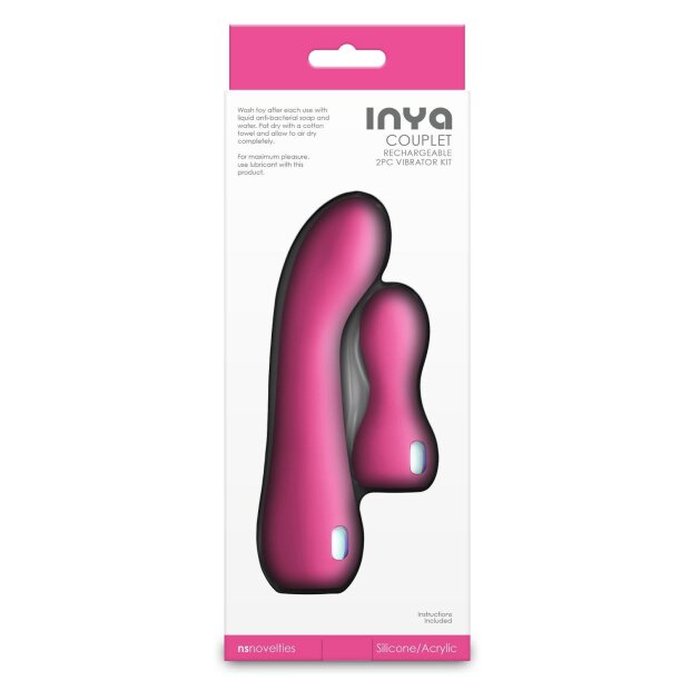 NS Novelties Inya Couplet 2-teiliges Vibrator Set Pink 15,2 cm Ø 3,9 cm