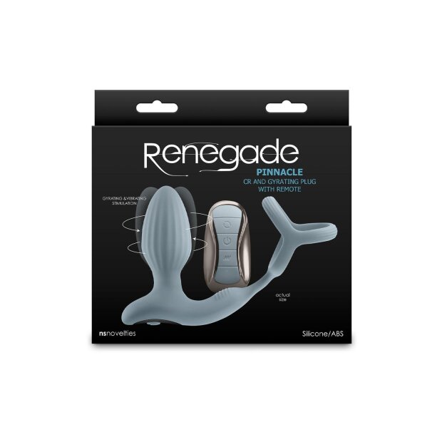 NS Novelties Renegade Pinnacle Plug Anal Vibrant avec Anneau Pénien Gris Ø 3,7 cm