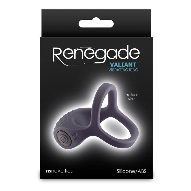 NS Novelties Renegade Valiant Anneau Pénien et Testiculaire Vibrant Gris Ø 6,5 cm