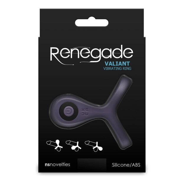 NS Novelties Renegade Valiant Anneau Pénien et Testiculaire Vibrant Gris Ø 6,5 cm