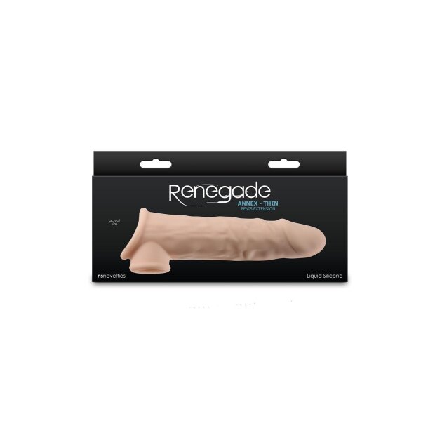 Ns Novelties Renegade Annex Gaine de Pénis Fine Beige 19,4 cm Ø 3,8 cm