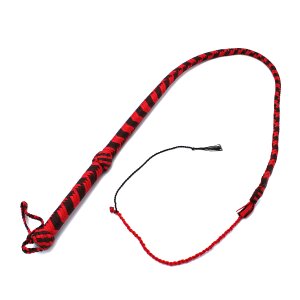 Kiotos Nylon Bullwhip Black & Red 120 cm
