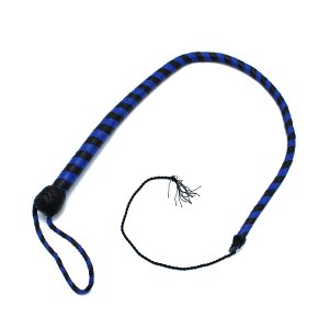 Kiotos Leather Whip Black & Blue 90 cm